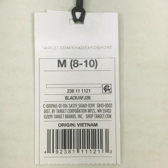 Shade And Shore Women's Sz Medium 8-10 High Leg Cheeky Bikini Swim Bottom Black - Picture 4 of 8